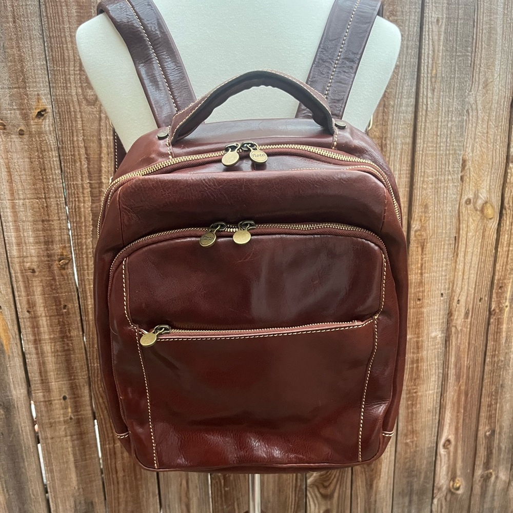 Elegant Brown Leather Backpack